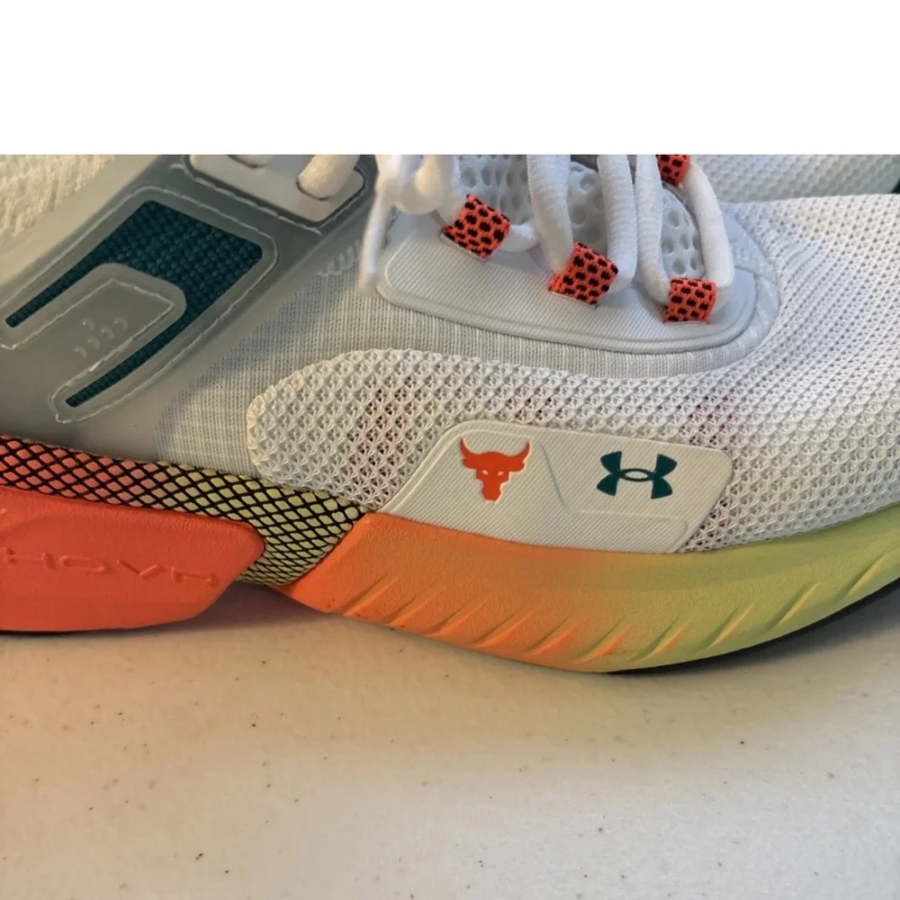Under Armour White Teal Coral Gradient Athletic Shoes